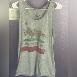 California Republic flag star dinosaur mens top shirt sleeveless tee Gym muscle
